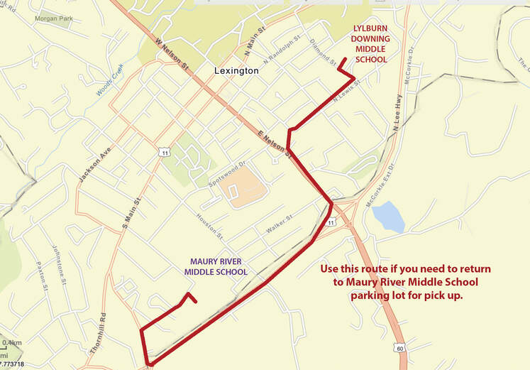 Christmas Parade end route (return to Maury River Middle School)