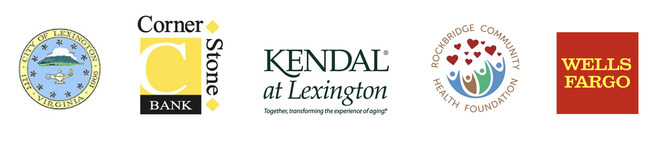Thanks to our sponsors: City of Lexington, CornerStone Bank, Kendal at Lexington, Rockbridge Community Health Foundation, Wells Fargo